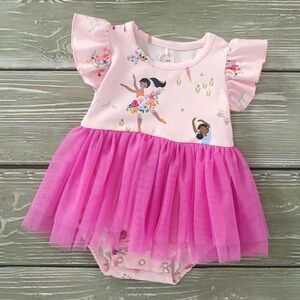 NWT Pete + Lucy Blooming Ballerina Romper with Tulle Skirt